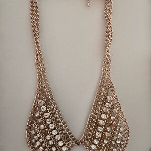 Statement Chain & Crystal Bib Necklace